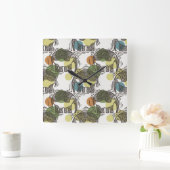 Horloge Carrée Motif éléphant (Maison)