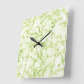 Horloge Carrée Motif en marbre vert (Angle)