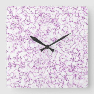 Horloge Carrée Motif en marbre violet