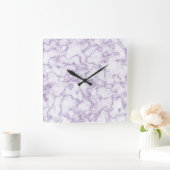 Horloge Carrée Motif en marbre violet (Maison)