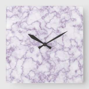 Horloge Carrée Motif en marbre violet