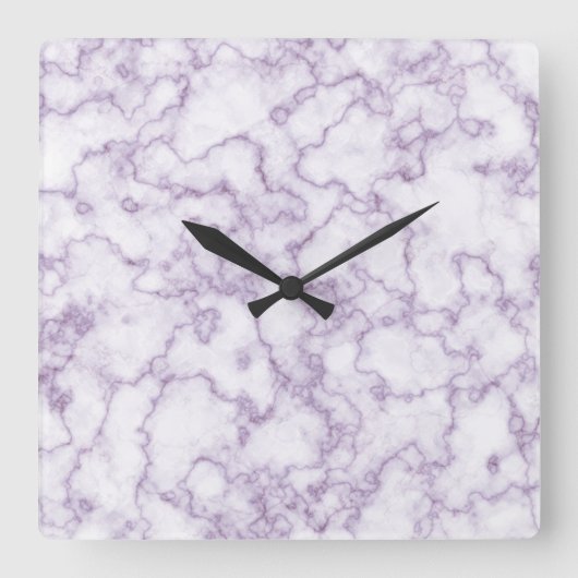 Horloge Carrée Motif en marbre violet (Recto)