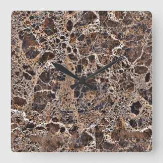 Horloge Carrée Motif en pierre de granit Acrylique