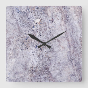 Horloge Carrée Motif en pierre de Travertine Acrylique