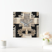 Horloge Carrée Motif éthiopien (Maison)