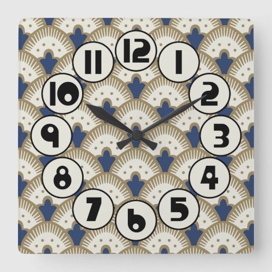 Horloge Carrée Motif éventail (Recto)
