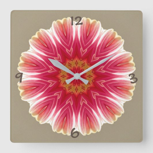 Horloge Carrée Motif floral (Recto)