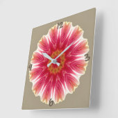 Horloge Carrée Motif floral (Angle)