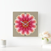 Horloge Carrée Motif floral (Maison)