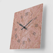 Horloge Carrée Motif floral rose gold (Angle)