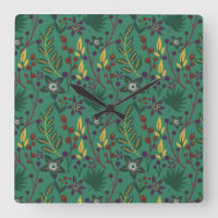 Motif floral sans couture fleurs fond vert