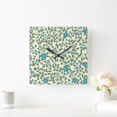 Horloge Carrée Motif floral sans couture sur fond beige (Maison)