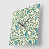 Horloge Carrée Motif floral sans couture sur fond beige (Angle)