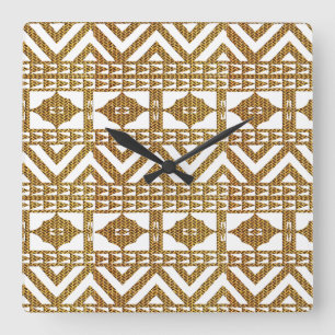 Horloge Carrée Motif géométrique africain