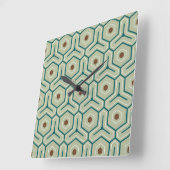 Horloge Carrée Motif géométrique avec des hexagones imbriqués (Angle)
