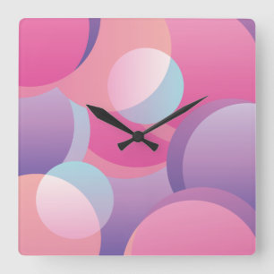 Horloge Carrée Motif géométrique coloré