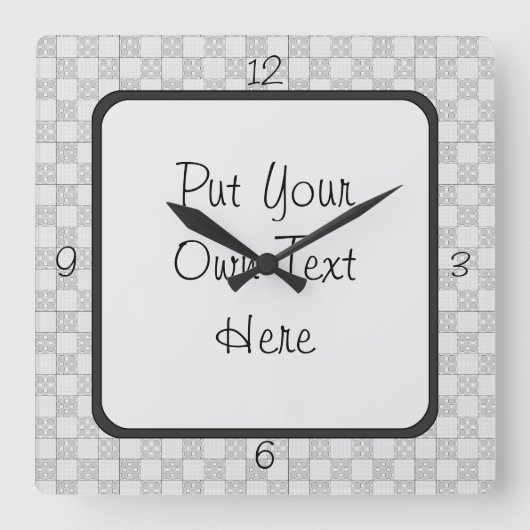 Horloge Carrée Motif gris de patchwork (Recto)
