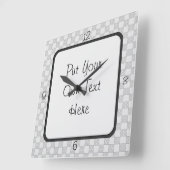 Horloge Carrée Motif gris de patchwork (Angle)