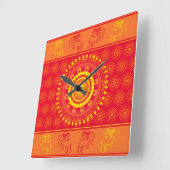 Horloge Carrée Motif indien (Angle)