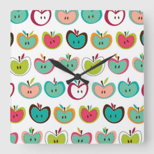 Horloge Carrée Motif mignon de pomme