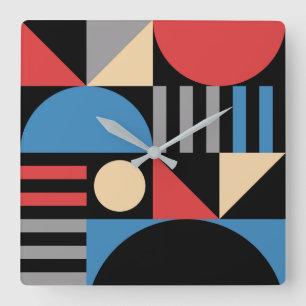 Horloge Carrée Motif moderne géométrique du milieu du siècle