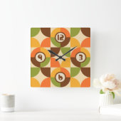 Horloge Carrée Motif moderniste géométrique rétro (Maison)
