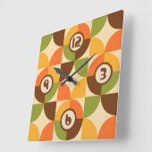 Horloge Carrée Motif moderniste géométrique rétro (Angle)