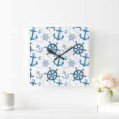 Horloge Carrée Motif nautique (Maison)