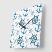 Horloge Carrée Motif nautique (Angle)