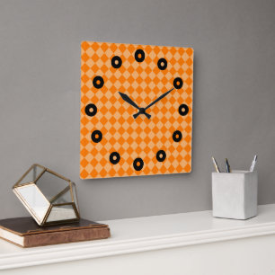 Horloge Carrée Motif orange de diamant de combinaison par STaylor