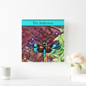 Horloge Carrée Motif Rainbow Stripes aux couleurs modernes (Maison)