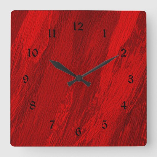 Horloge Carrée Motif rouge moderne (Recto)