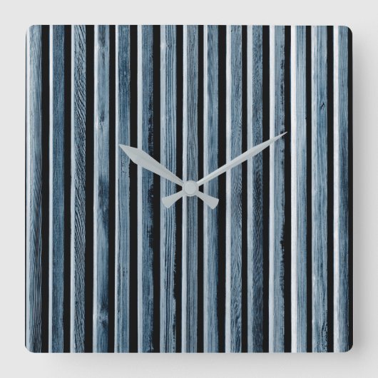 Horloge Carrée Motif simple de clôture en bois (Recto)