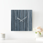 Horloge Carrée Motif simple de clôture en bois (Maison)