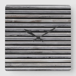 Horloge Carrée Motif simple de clôture en bois