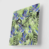 Horloge Carrée Motif tropical (Angle)