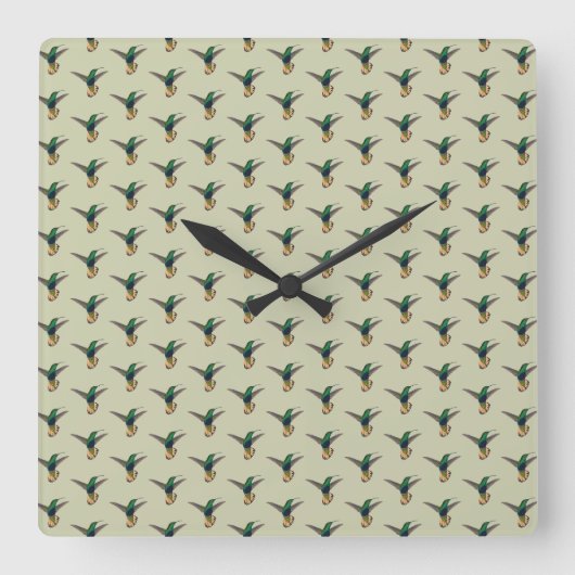 Horloge Carrée Motif vintage Retro Hummingbird (Recto)