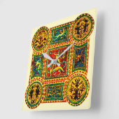 Horloge Carrée Motifs de la Renaissance italienne (Angle)