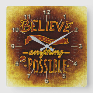 Horloge Carrée Motivation
