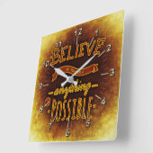 Horloge Carrée Motivation (Angle)