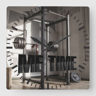 Horloge Carrée Motivation accroupie de séance d'entraînement de
