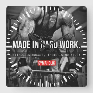 Horloge Carrée Motivation de la musculation