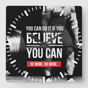 Horloge Carrée Motivation de la musculation