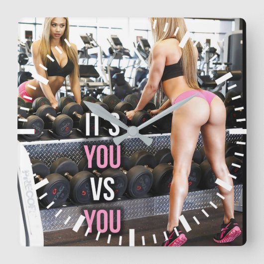 Horloge Carrée Motivation de l'entraînement (Recto)