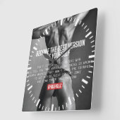 Horloge Carrée Motivation de l'entraînement (Angle)