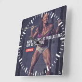 Horloge Carrée Motivation de l'entraînement (Angle)