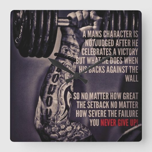 Horloge Carrée Motivation de l'entraînement (Recto)