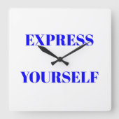 Horloge Carrée Motivation mots idéal inspirateur design mignon (Recto)