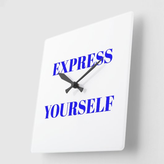 Horloge Carrée Motivation mots idéal inspirateur design mignon (Angle)