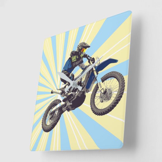 Horloge Carrée Motocross (Angle)